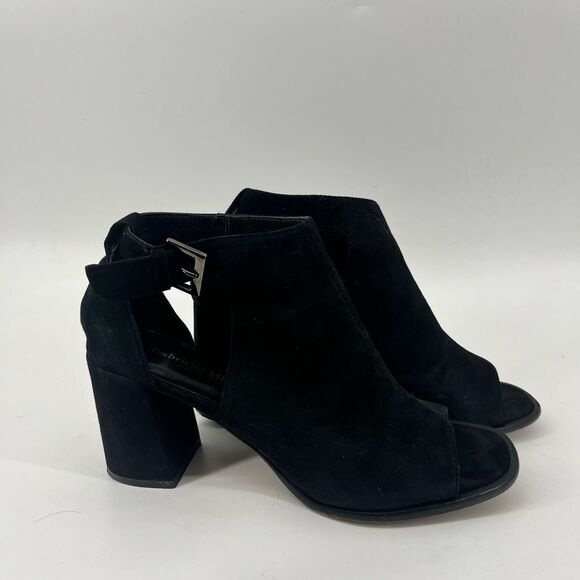 Gabriella Michael‎ Women's Black Suede High Vamp Buckle Sandal 39/8.5 - Picture 7 of 9